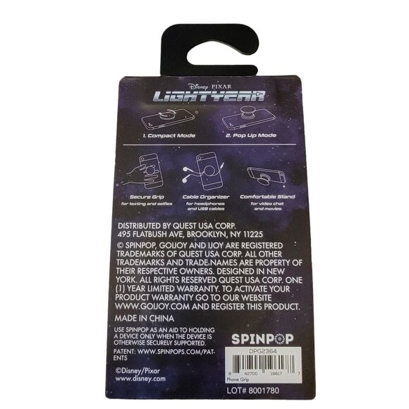 Spinpop Phone Grip Disney Lightyear Sox Cat Kickstand Fidget‎ Cable Organizer - Picture 4 of 5
